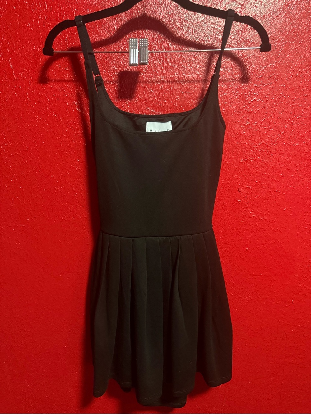 120. NWT MARBLE Black Scuba Dress with shorts